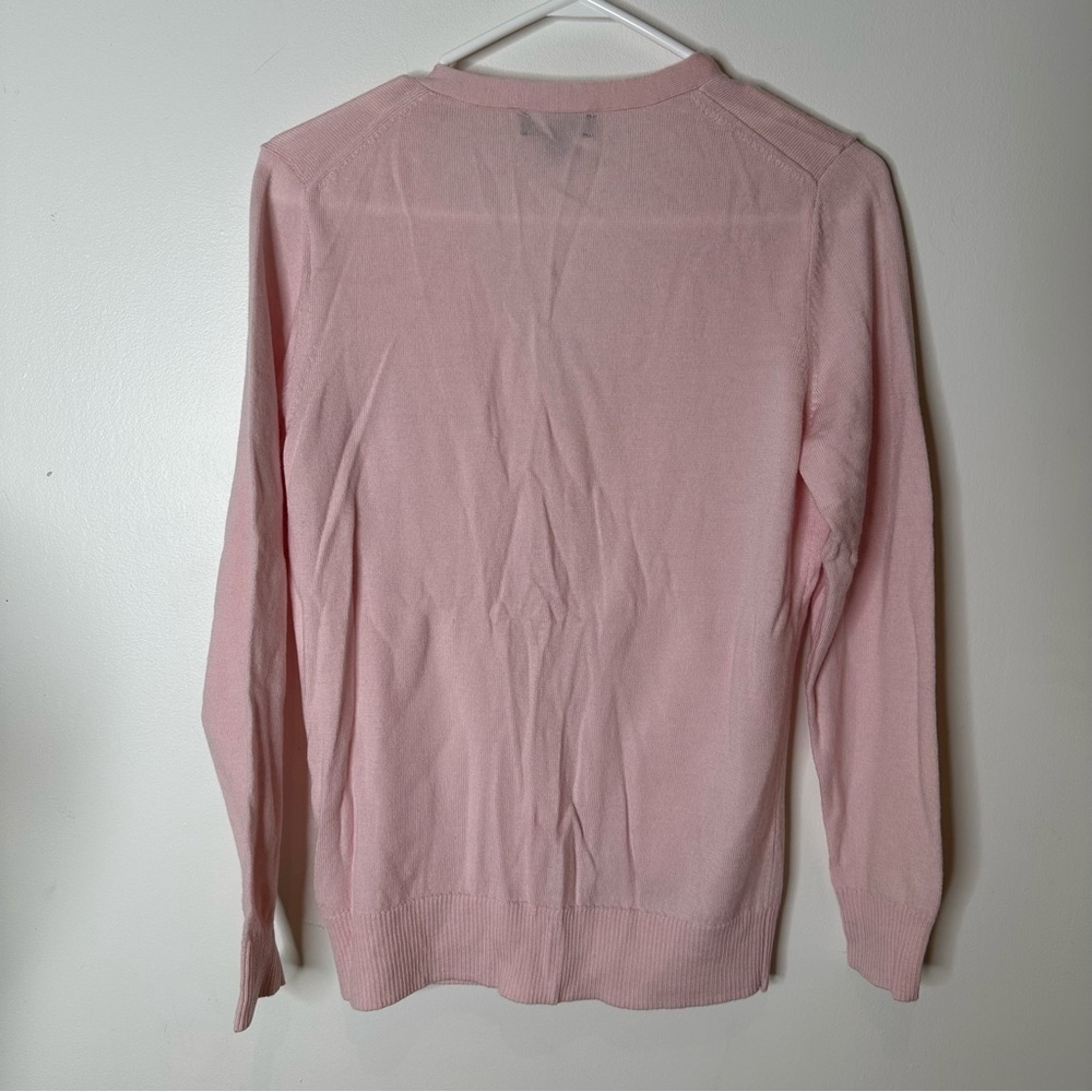 Lord & Taylor Extra Fine Merino wool button down  light pink women’s shirt - Picture 5 of 8